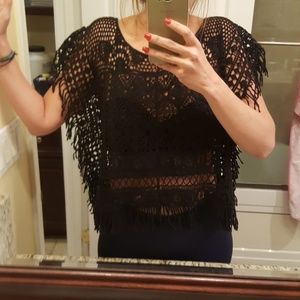 BCBGMAXAZARIA Crochet Top, so boho
